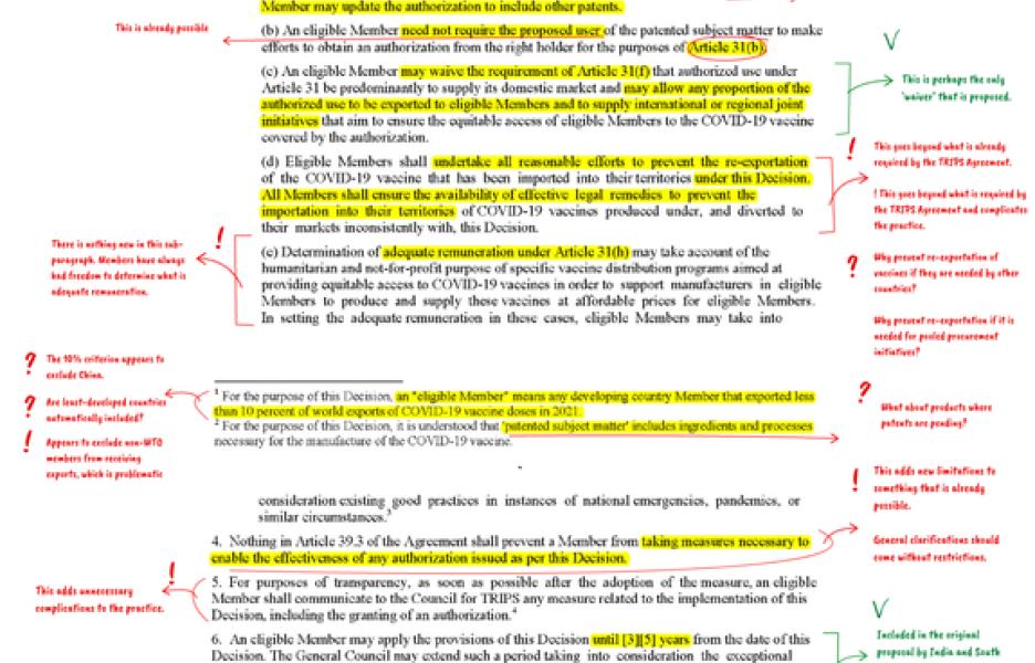 Documento con los comentarios de MSF