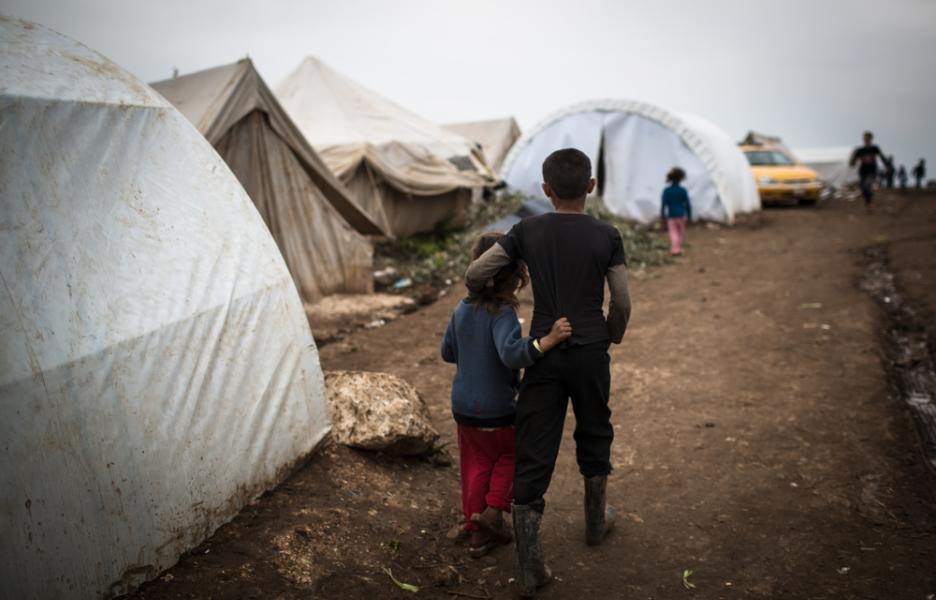 Campo de desplazados en Siria 