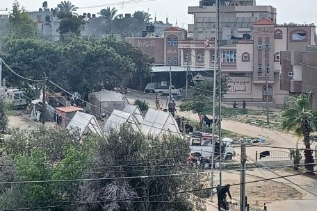 Campo de desplazados en el sur de la Franja de Gaza ​