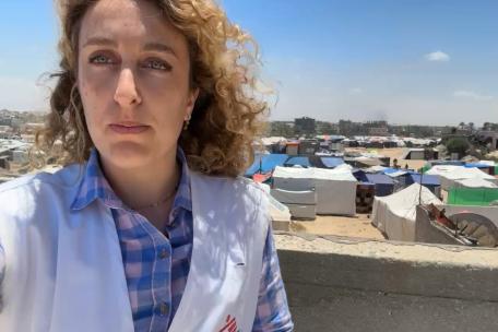 Gaia Giletta, enfermera de MSF, en Al Mawasi, Gaza. 29 de mayo de 2024