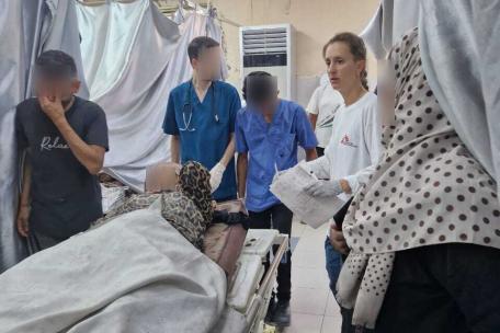 Llegada masiva de heridos al Hospital Nasser. Jan Yunis, 22 de julio de 2024. 