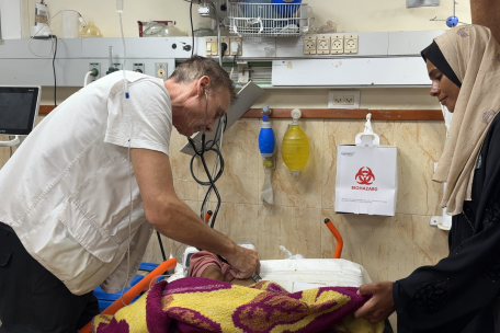 Morten Rostrup, médico de urgencias de MSF, en el hospital Al Aqsa en una imagen tomada el 20 de octubre.