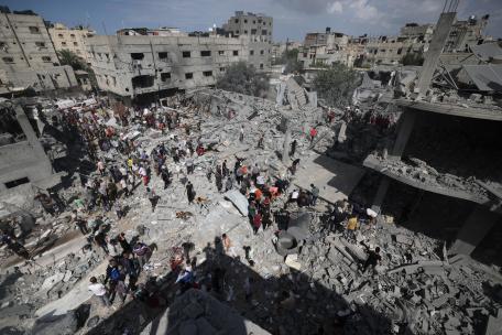 Devastación causada por los ataques aéreos en Gaza. 21 de octubre de 2023.