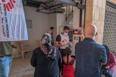 Clínica móvil de MSF en el centro de Beirut. 2 de octubre de 2024. 