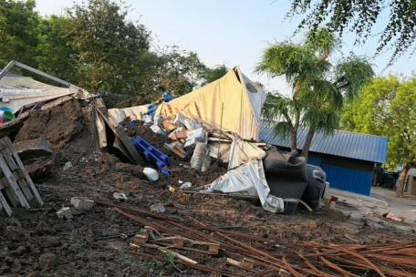 El hospital de MSF en Lankien tras el ataque del 3 de febrero.