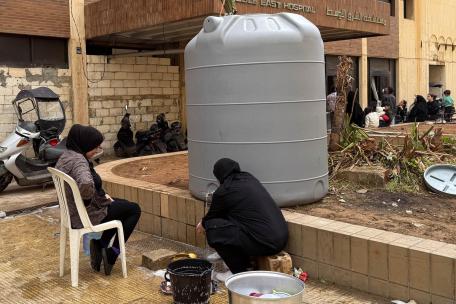 Actividades de agua y saneamiento en Beirut.