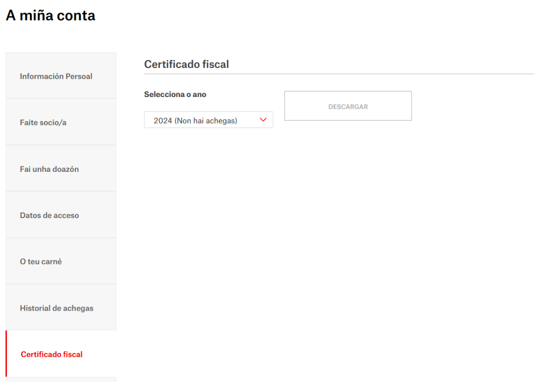 Area privada: certificado fiscal