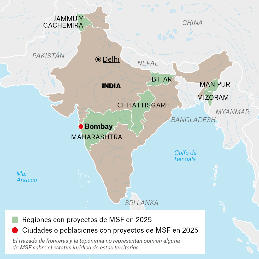 Proyectos de MSF en India en 2025