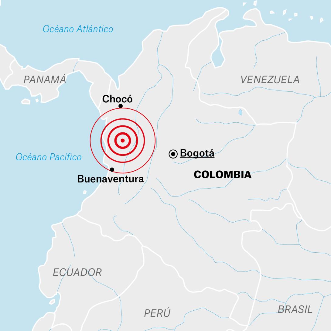 Mapa: terremoto en Colombia - agosto de 2026