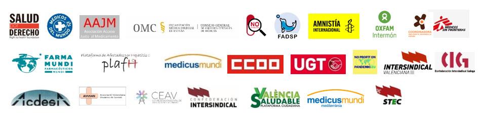 Logos de las organizaciones firmantes de la carta al presidente del Gobierno