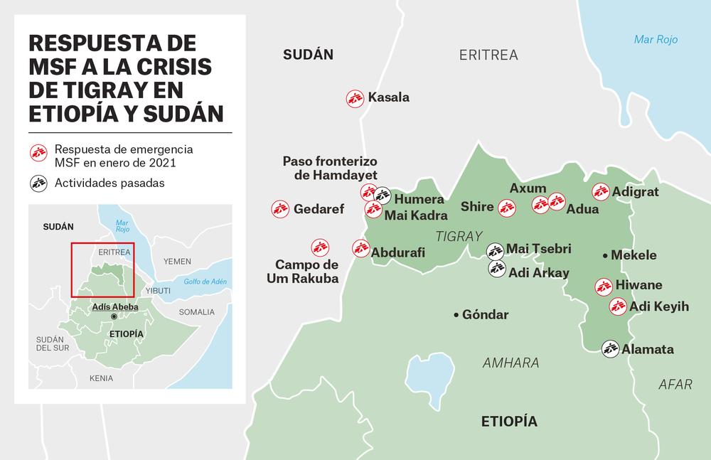 Respuesta de MSF a la crisis de Tigray en Etiopía y Sudán Respuesta de MSF a la crisis de Tigray en Etiopía y Sudán