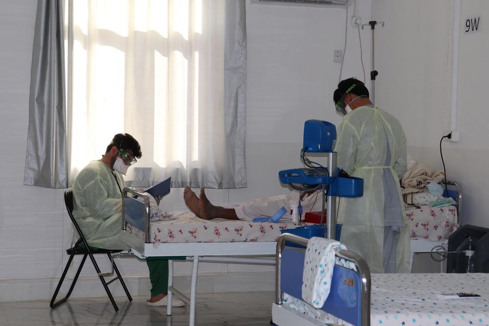 Centro de tratamiento de COVID-19 en Herat, Afganistán. Centro de tratamiento de COVID-19 en Herat, Afganistán.