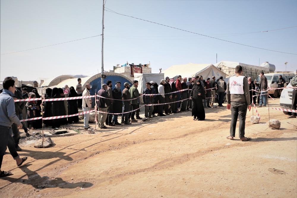 Distribución en Deir Hassan, Siria.