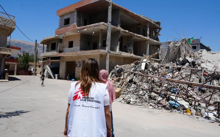Destrucción en Sohmor tras los ataques israelíes.